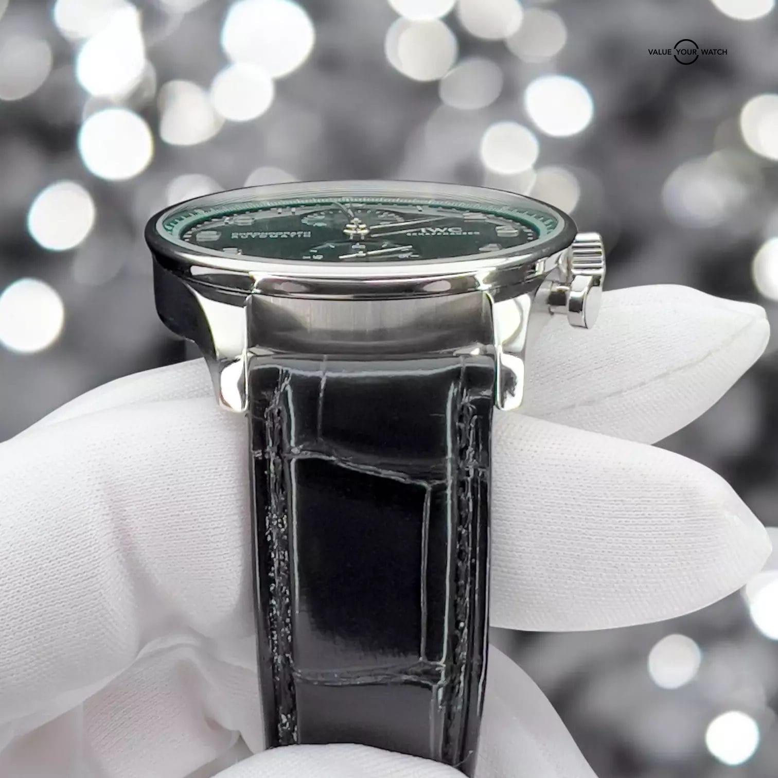 IWC Portugieser Chronograph Green Dial Men's Watch IW371615 Box & Papers - Image 14