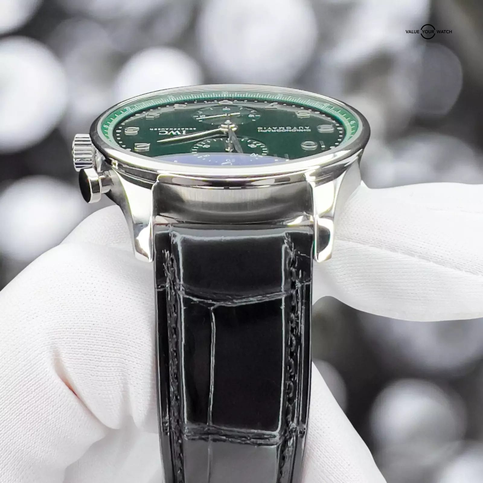 IWC Portugieser Chronograph Green Dial Men's Watch IW371615 Box & Papers - Image 15