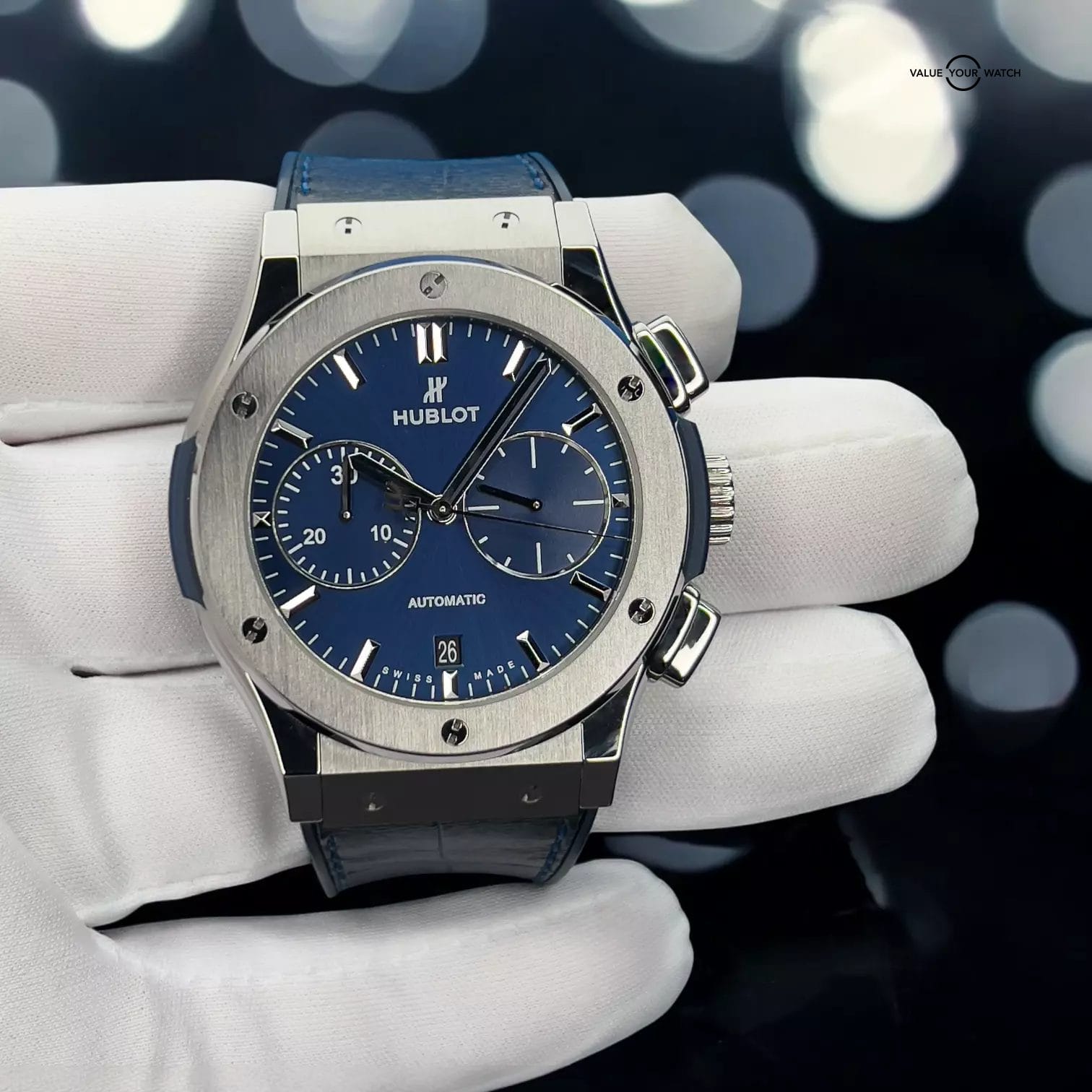 Hublot Classic Fusion Blue Sunray Chronograph Titanium - 521.NX.7170.LR Full Set - Image 4