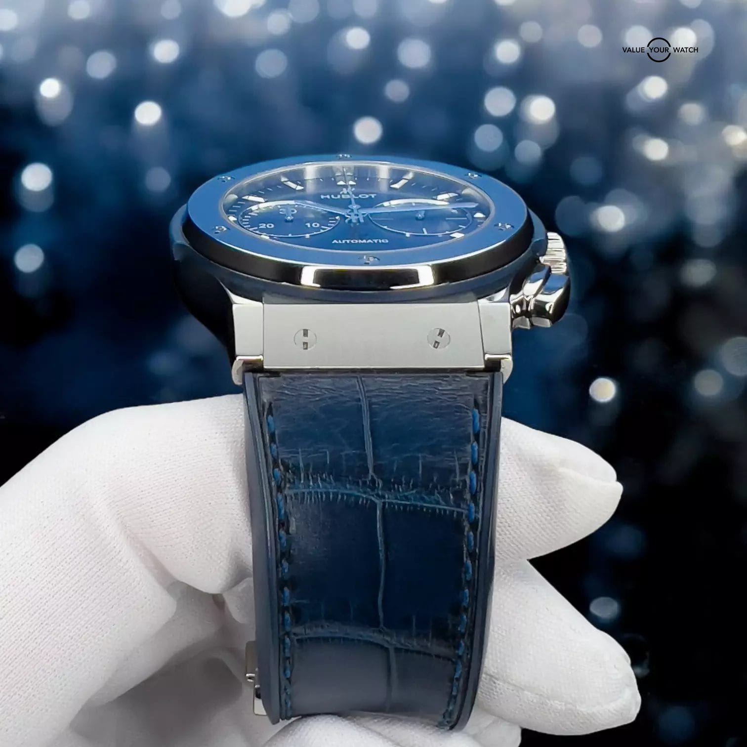 Hublot Classic Fusion Blue Sunray Chronograph Titanium - 521.NX.7170.LR Full Set - Image 15