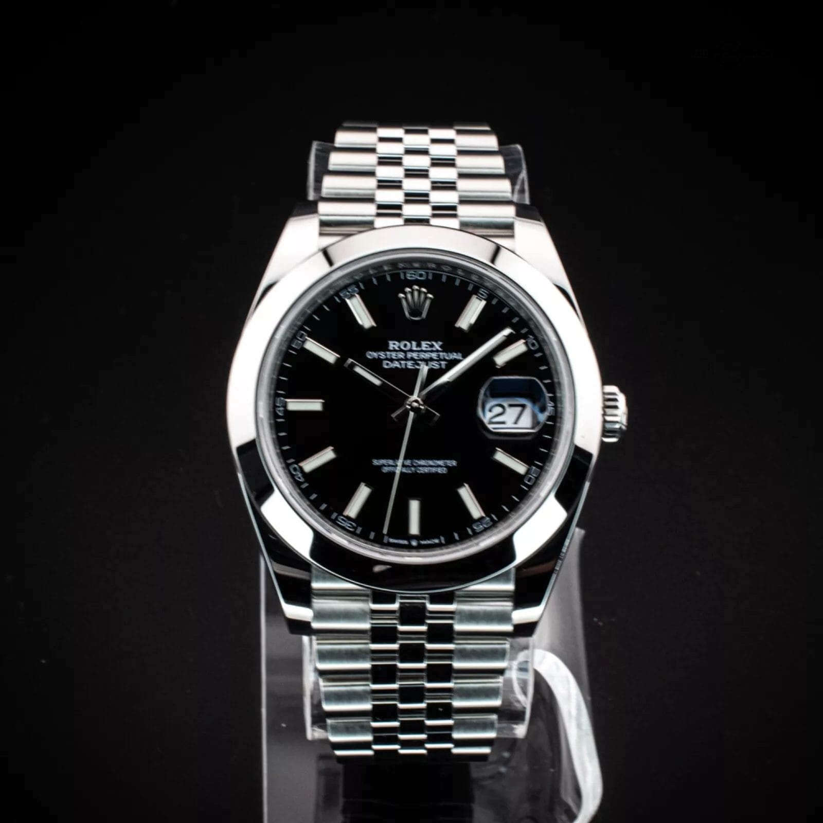 Rolex DateJust 41 w/ Black Stick Dial and Jubilee Bracelet, Ref. 126300 w/ B&P