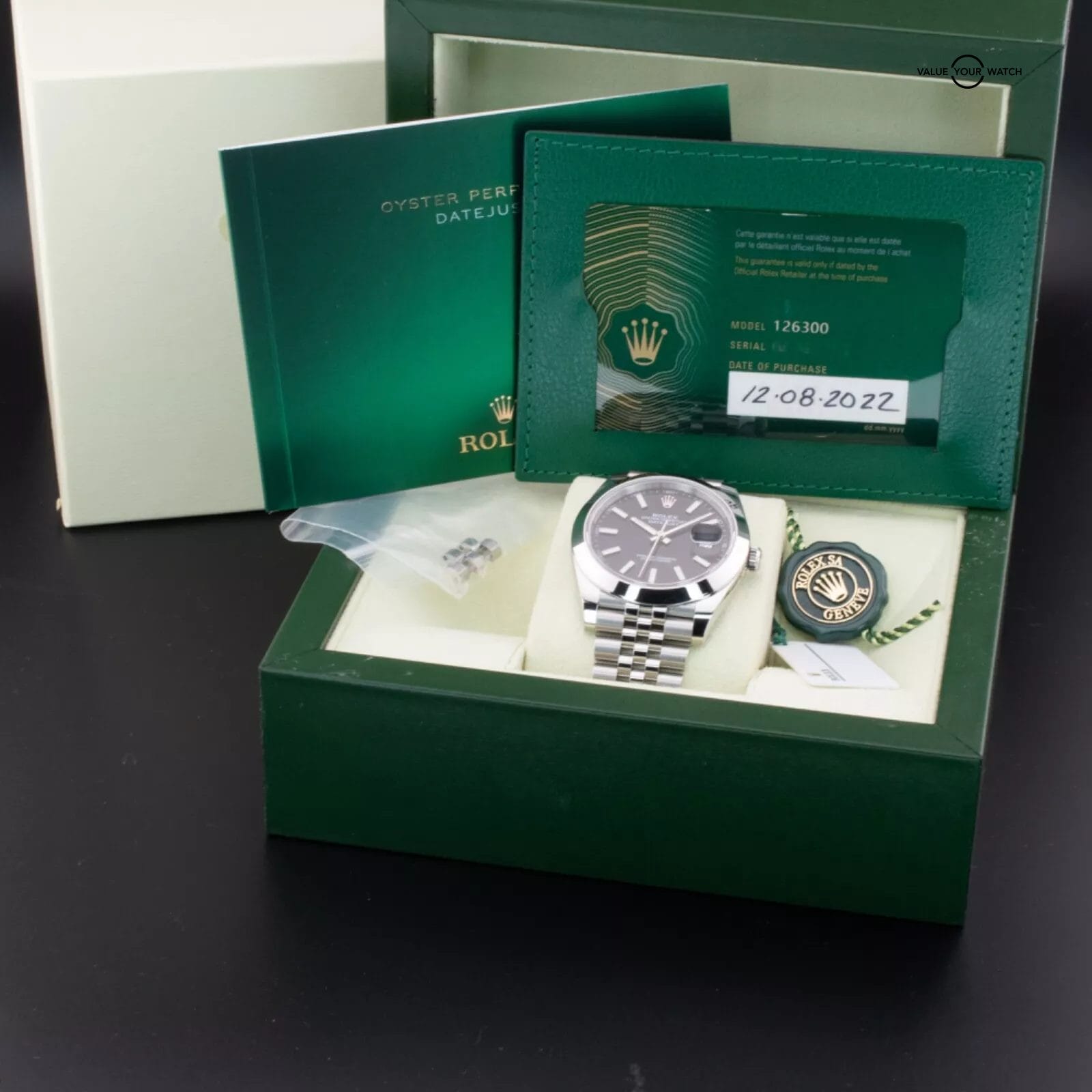 Rolex DateJust 41 w/ Black Stick Dial and Jubilee Bracelet, Ref. 126300 w/ B&P - Image 6