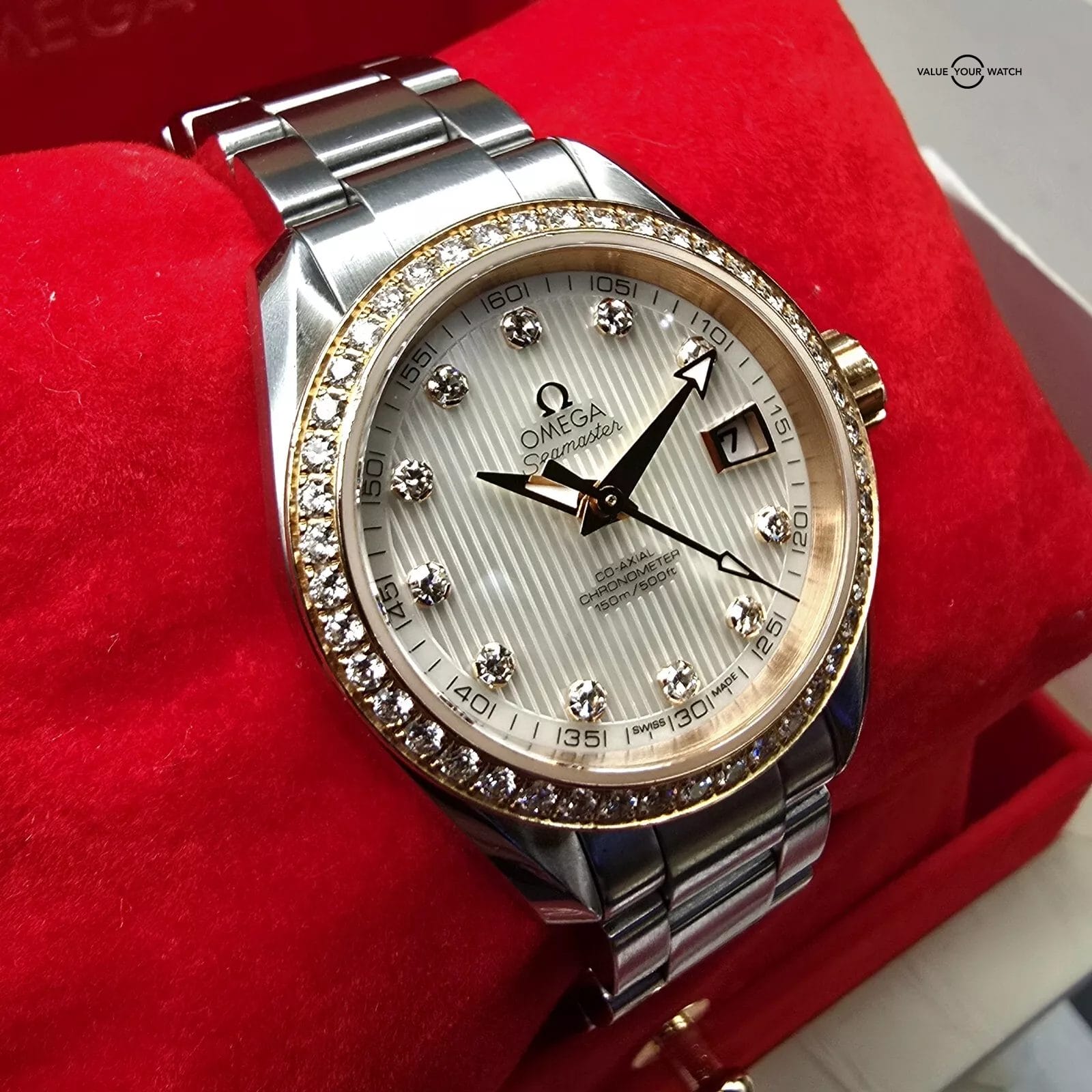 OMEGA Seamaster Diamond And Gold Aqua Terra, 30mm With Gift Box! - Image 8