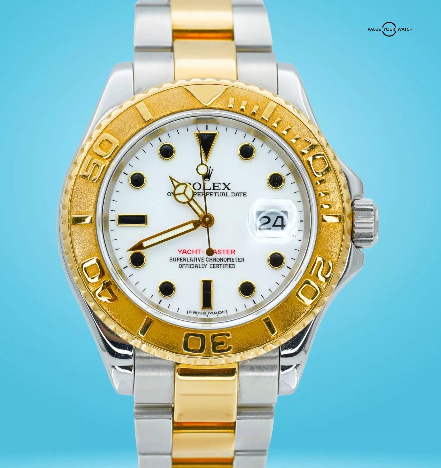 Rolex Yacht-Master 40mm 16623 White Dial 18K Yellow Gold & Stainless Steel