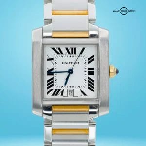 Cartier Tank Francaise Large 18K Gold & Stainless Steel W51005Q4!