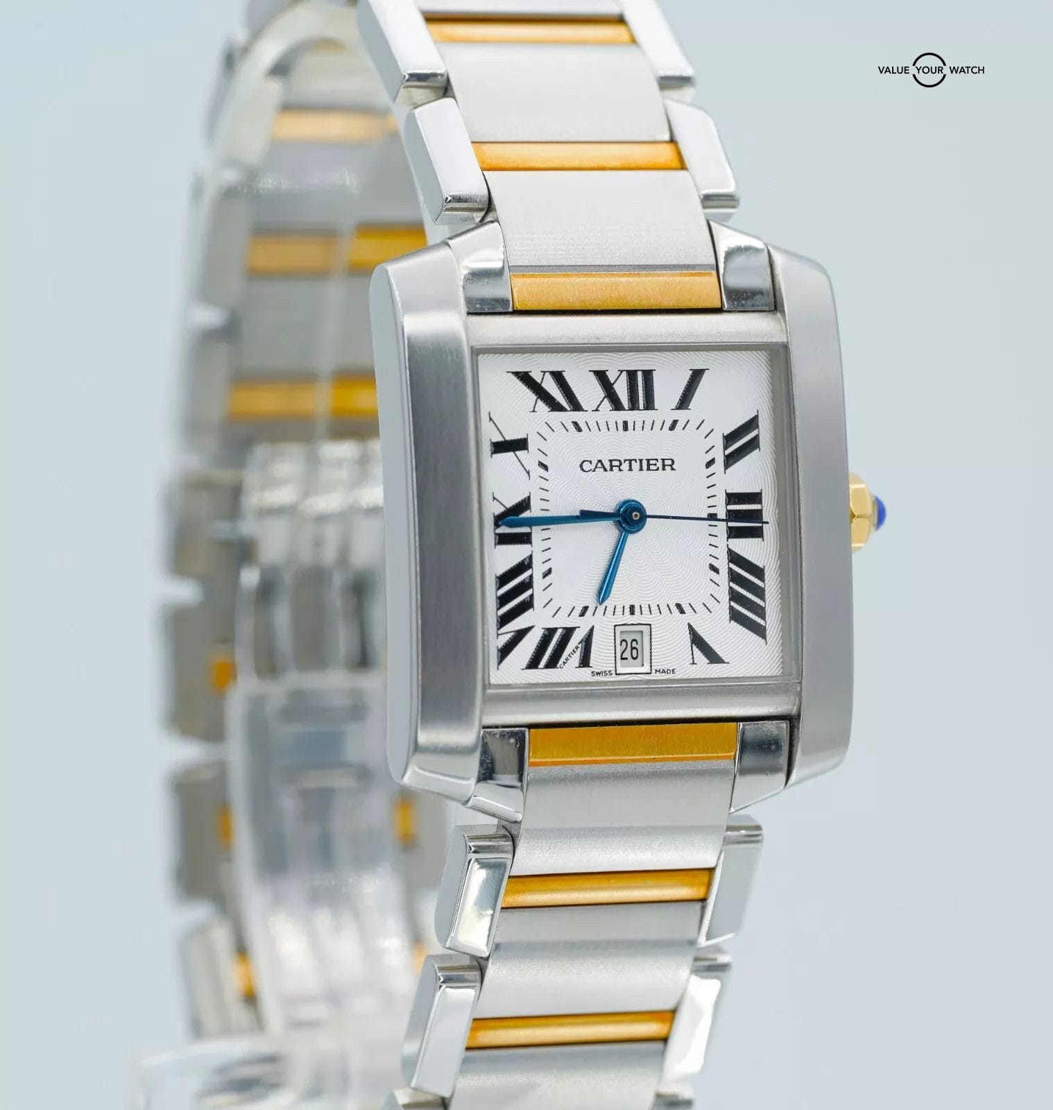 Cartier Tank Francaise Large 18K Gold & Stainless Steel W51005Q4! - Image 2