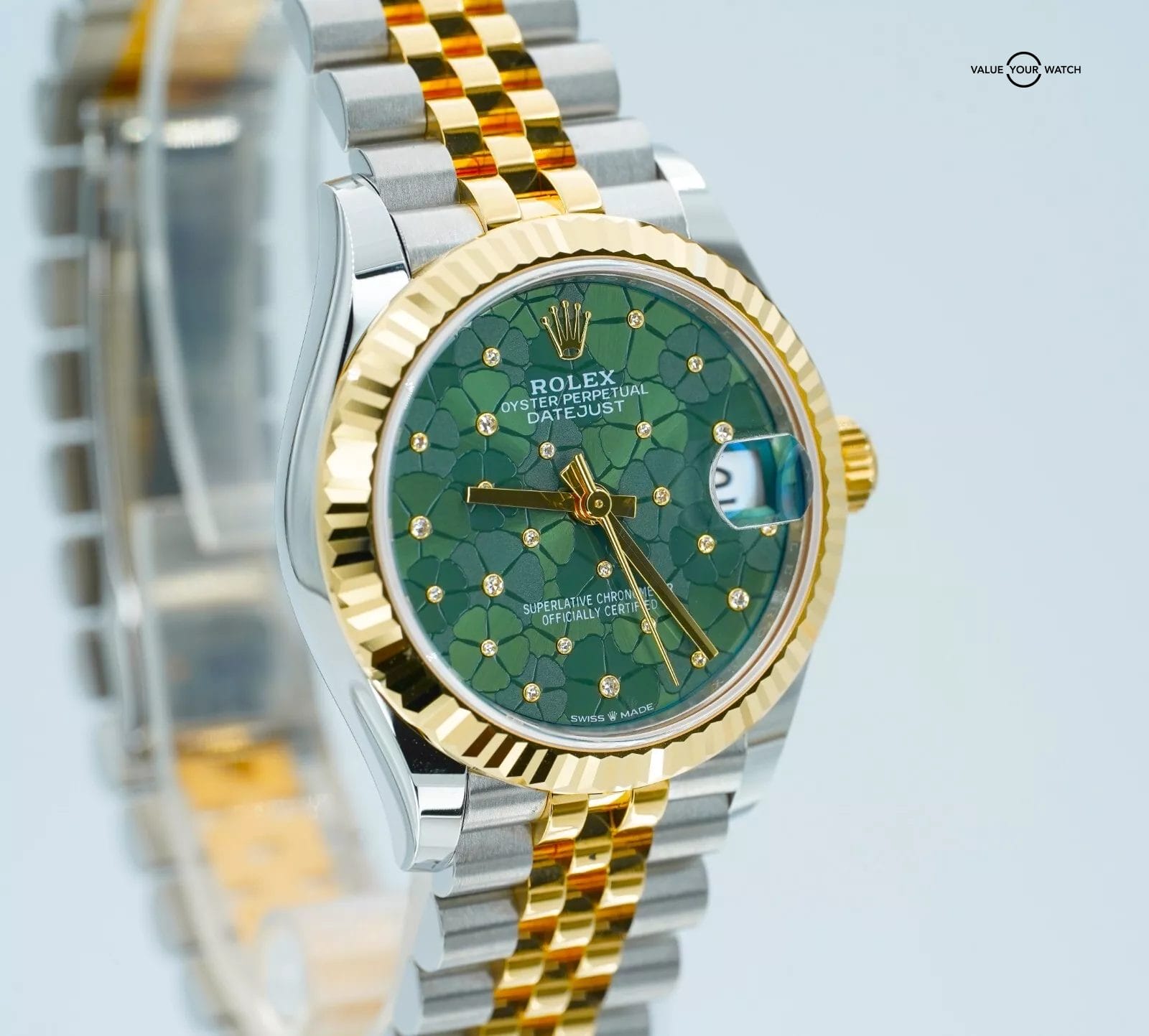 2024 Rolex Datejust 31 278273 Olive Green Floral Motif Diamond Dial BOXES/PAPERS - Image 8