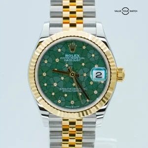 2024 Rolex Datejust 31 278273 Olive Green Floral Motif Diamond Dial BOXES/PAPERS