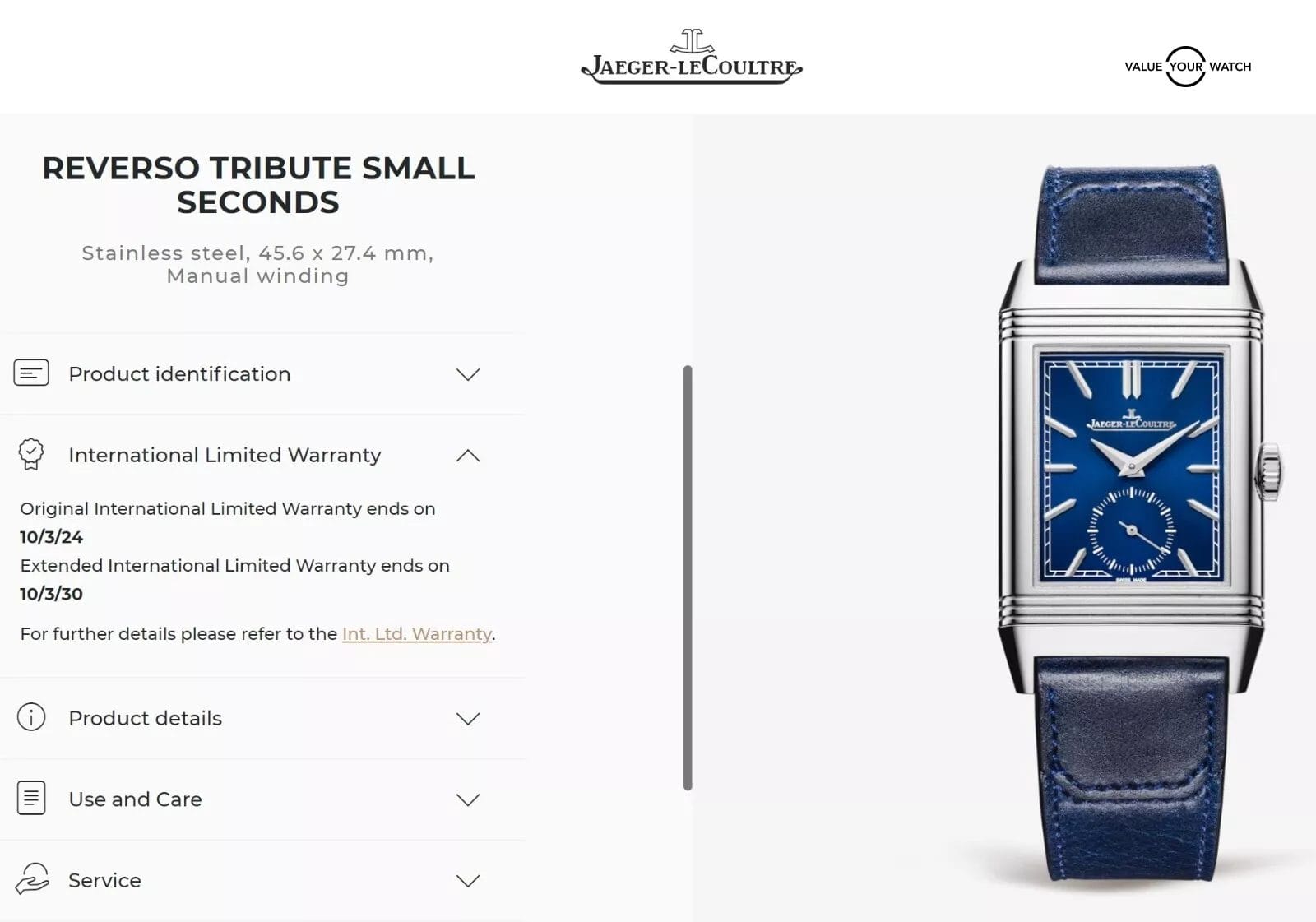 Jaeger-Lecoultre Reverso Tribute Small Seconds Q3978480 Steel Blue Dial - Image 13