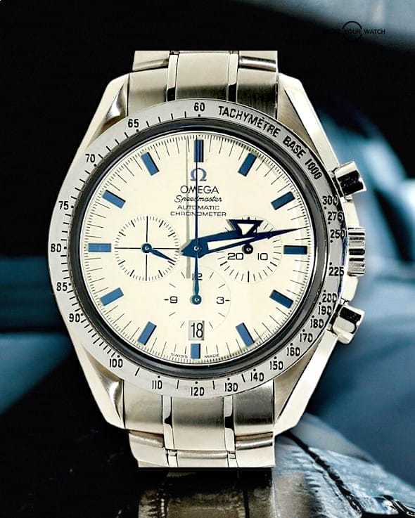 Omega Speedmaster Broad Arrow Automatic Steel Bracelet Watch 3551.20.00 Blue Value Your Watch