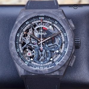 Zenith DEFY El Primero 21 Black Carbon Skeleton Dial Chronograph 10.9000.9004/96.R921 44mm Box &amp; Papers WARRANTY