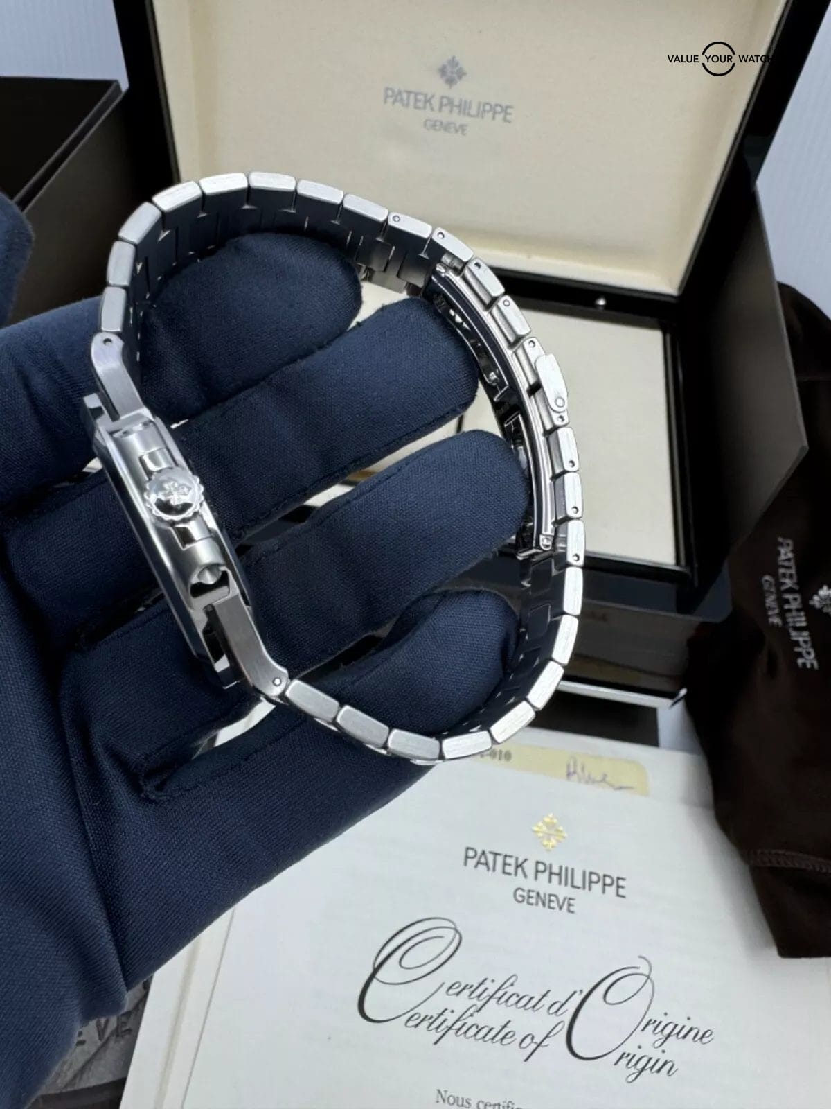 2016 MINT Box Papers Blue Dial Steel Nautilus COMPLETE Full Links Patek Philippe - Image 8