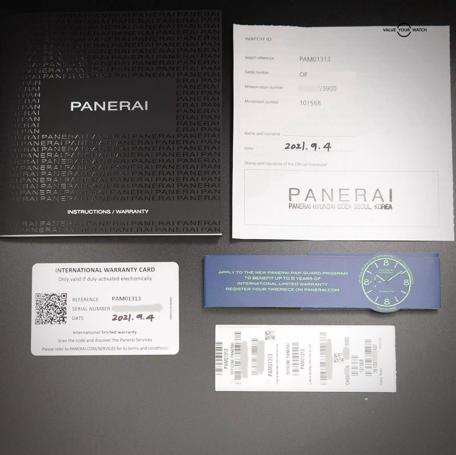 Panerai Luminor Marina 1950 3 Days 44MM PAM01313 -Full Set- PAM1313 & 2 Straps - Image 3