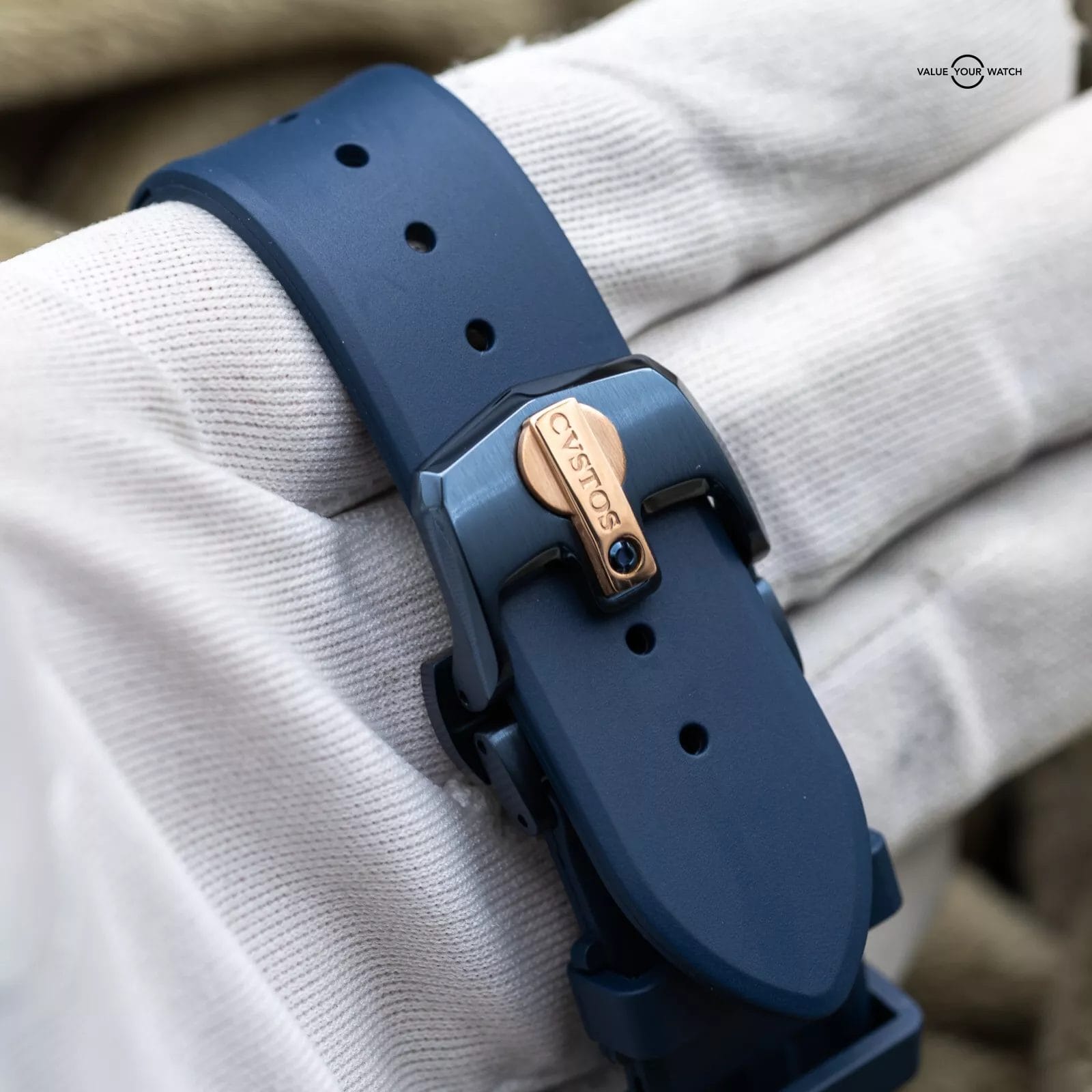 CVSTOS Chronograph III Navy Blue Steel 18k Rose 41mm CVS577 Brand New 2024 - Image 5