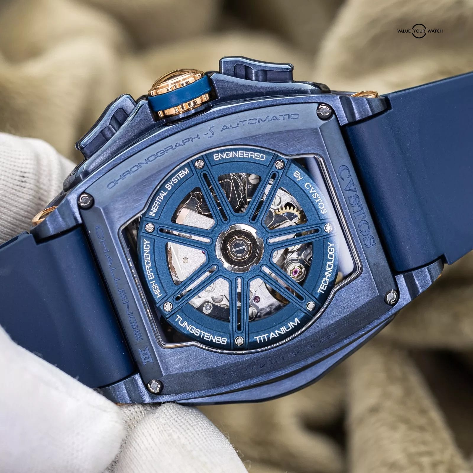 CVSTOS Chronograph III Navy Blue Steel 18k Rose 41mm CVS577 Brand New 2024 - Image 6