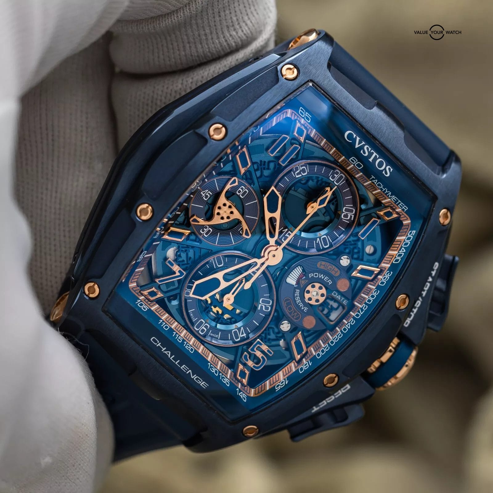 CVSTOS Chronograph III Navy Blue Steel 18k Rose 41mm CVS577 Brand New 2024 - Image 9