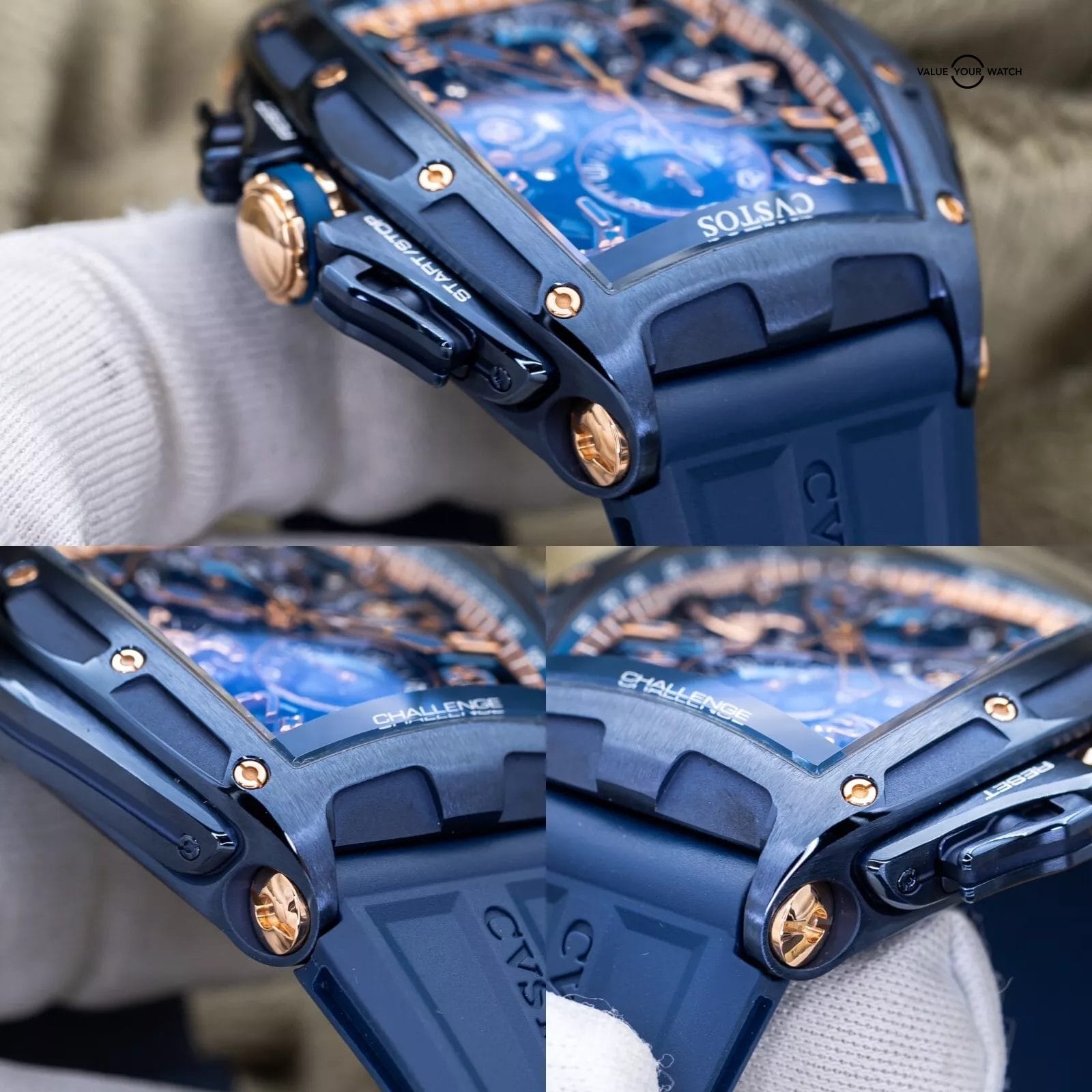 CVSTOS Chronograph III Navy Blue Steel 18k Rose 41mm CVS577 Brand New 2024 - Image 12