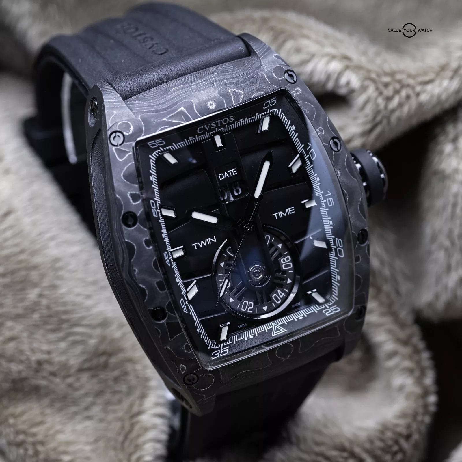 CVSTOS Challenge Twin-Time Carbon/Nardo Dial 41mm A01108.4162001 Brand New 2024 - Image 7