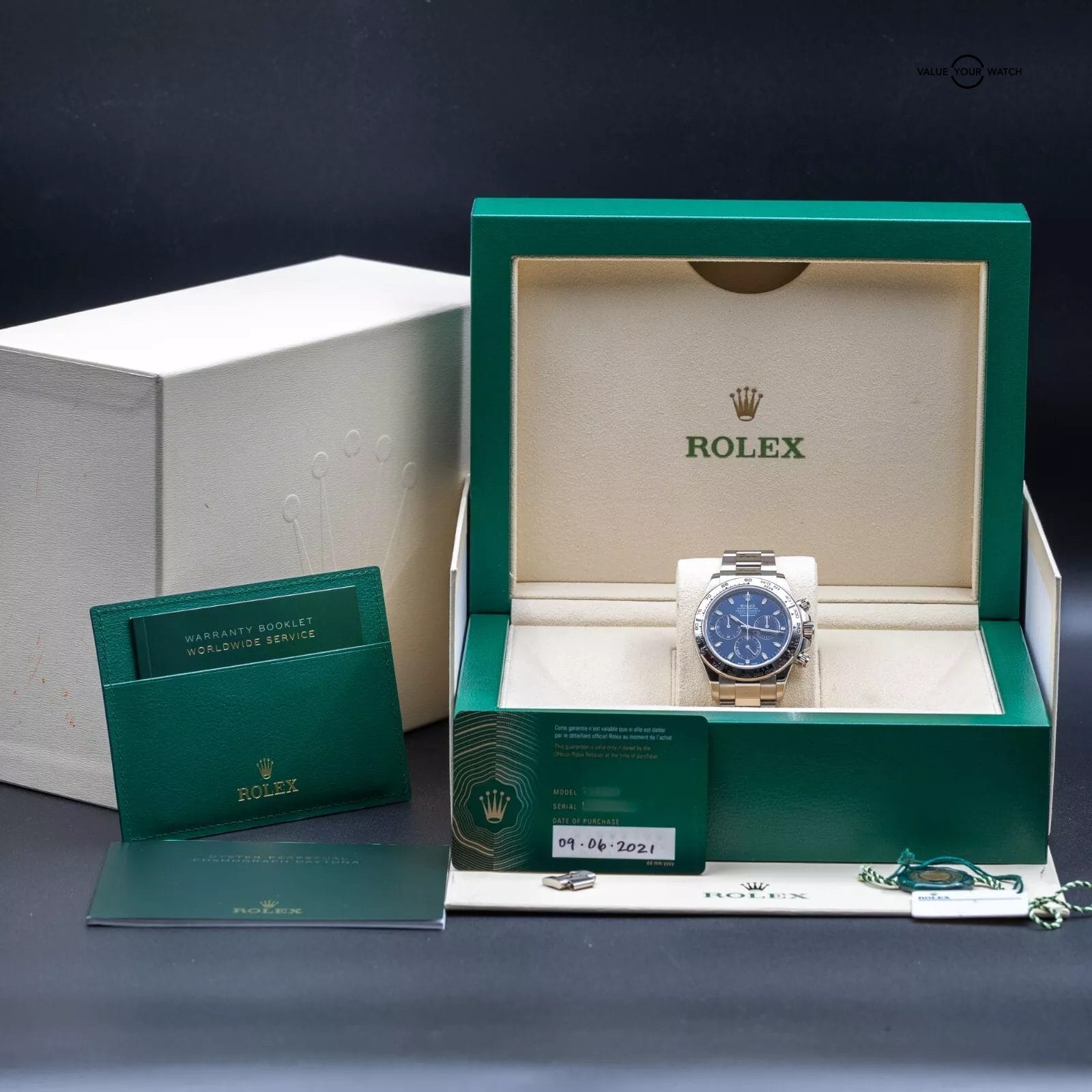 Rolex Daytona Cosmograph 40 White Gold Blue Dial 116509 - 2021 Complete Set - Image 16