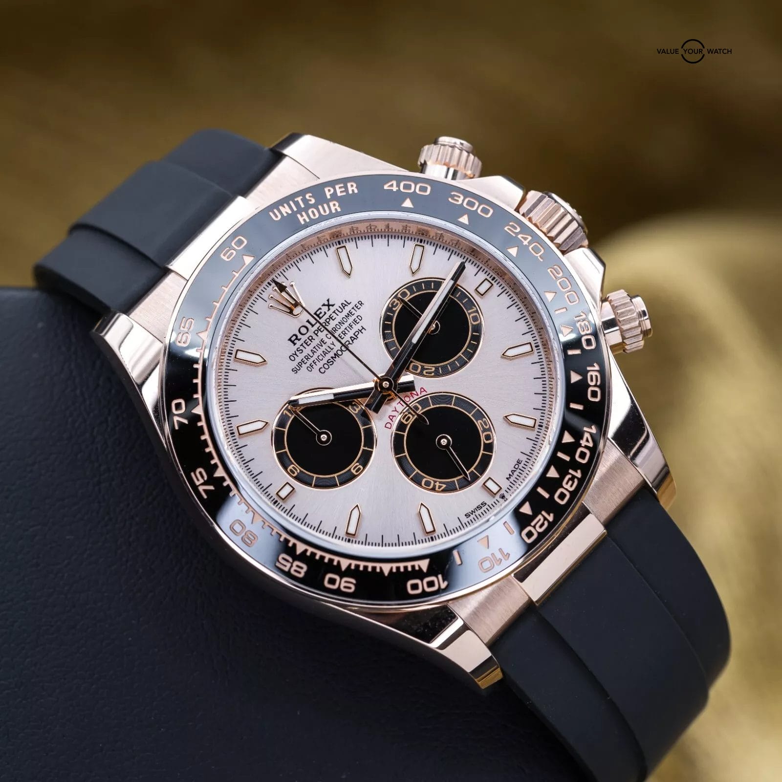 2024 NEW Rolex Cosmograph Daytona Everose Gold Oysterflex Sundust Dial 126515LN - Image 3