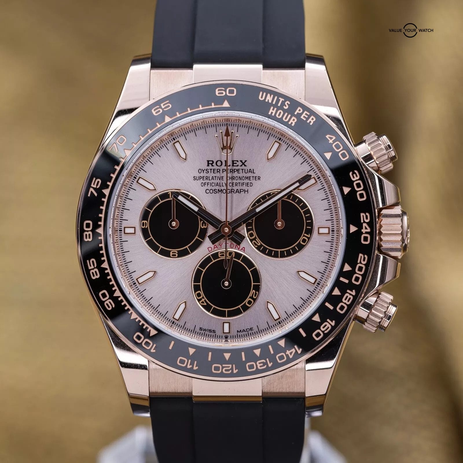 2024 NEW Rolex Cosmograph Daytona Everose Gold Oysterflex Sundust Dial 126515LN