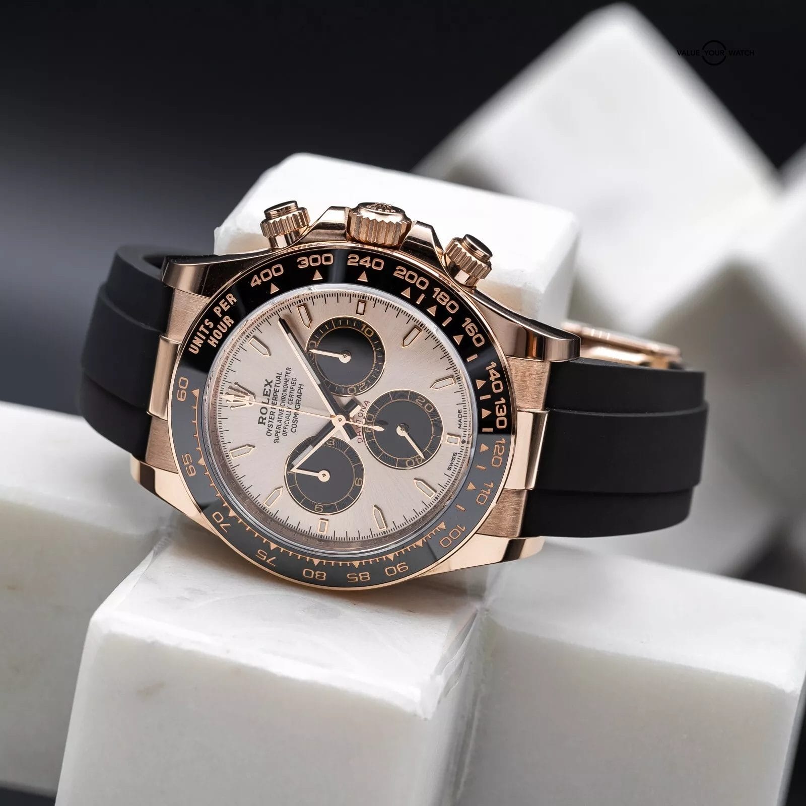 2024 NEW Rolex Cosmograph Daytona Everose Gold Oysterflex Sundust Dial 126515LN - Image 13