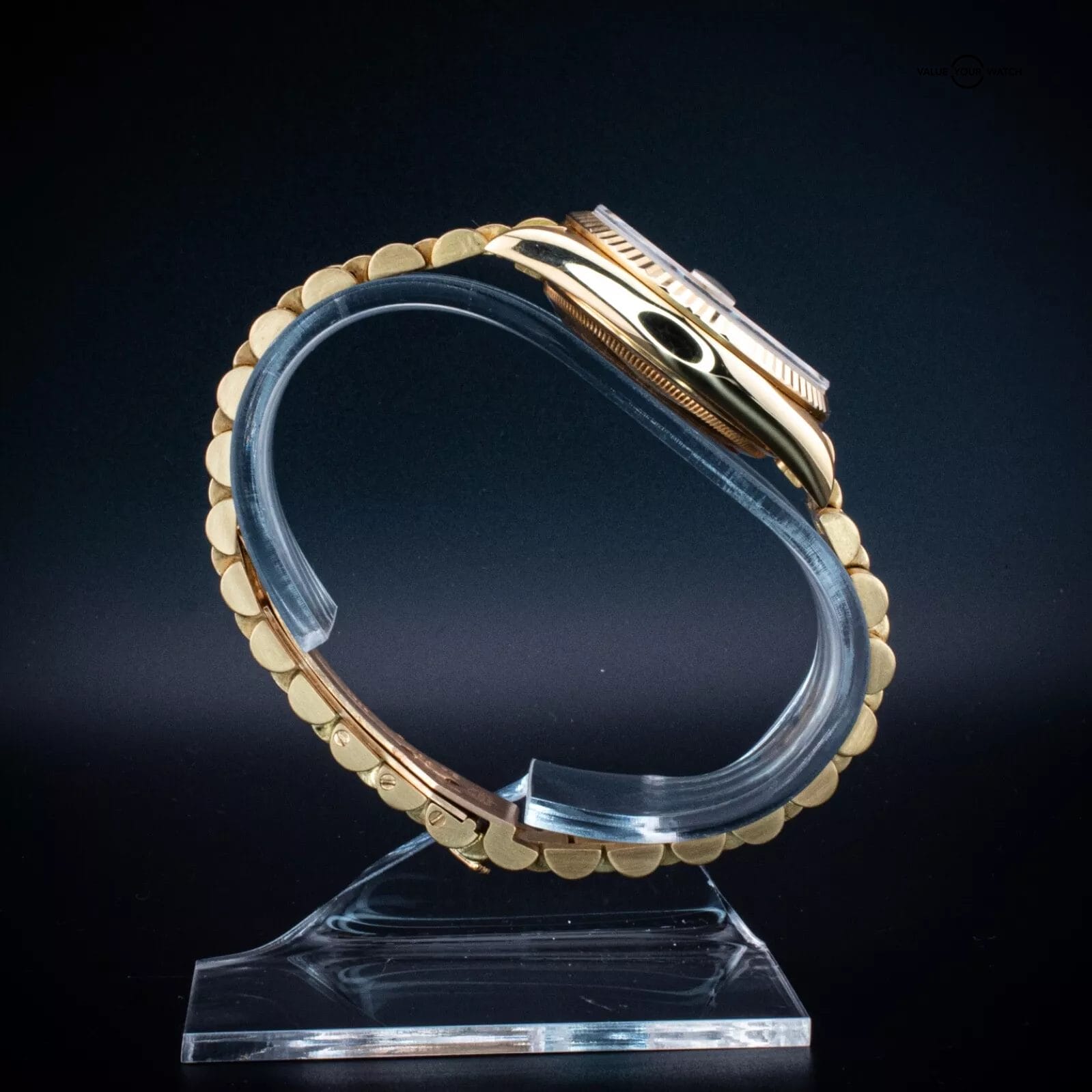 Rolex 18K Day-Date, Factory Diamond dial & President Bracelet, Ref. 18238 w/ Box - Image 2