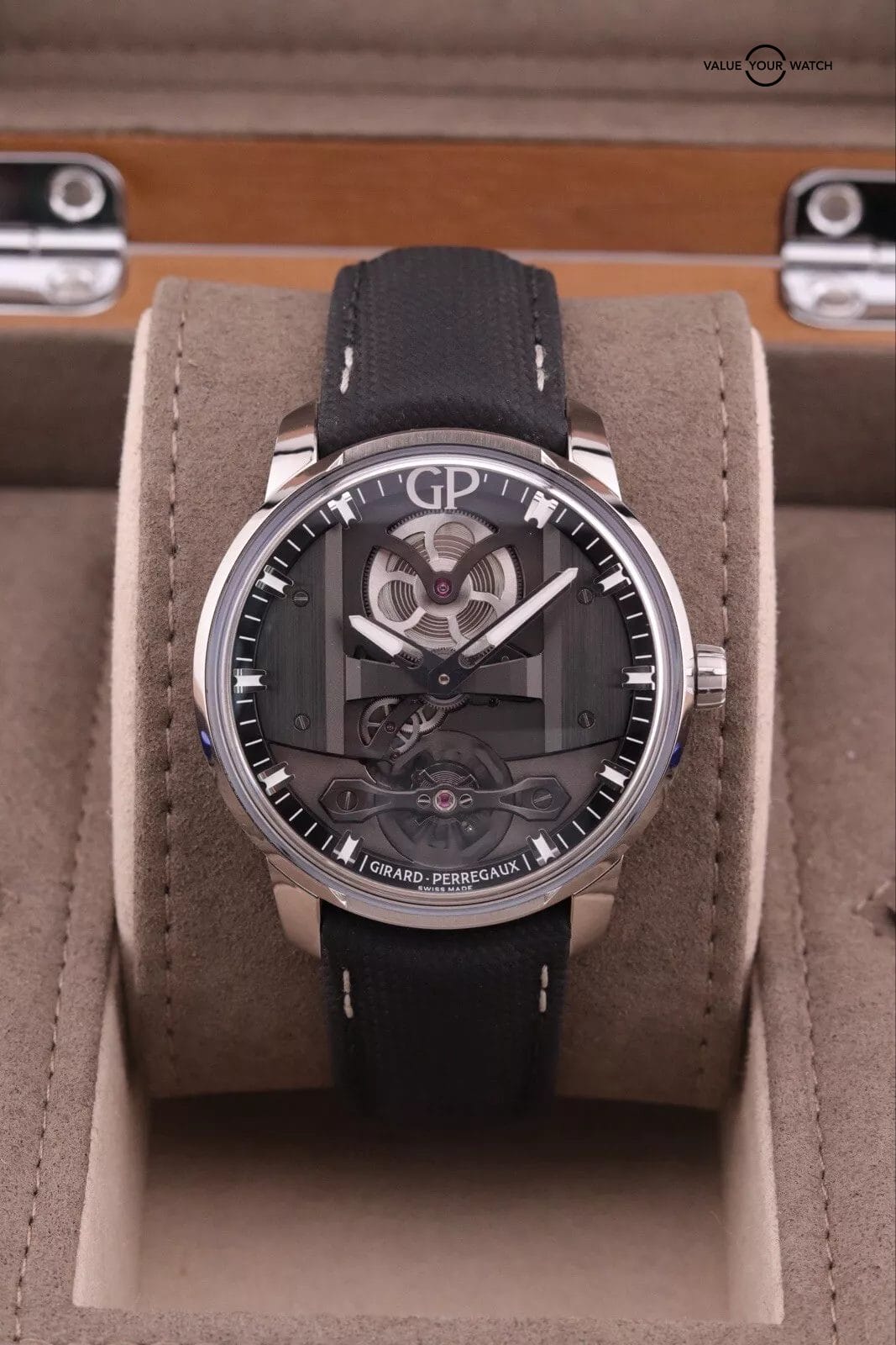 Girard Perregaux Free Bridge CLEAN Openworked Grey Steel Automatic 82000 Watch - Image 13