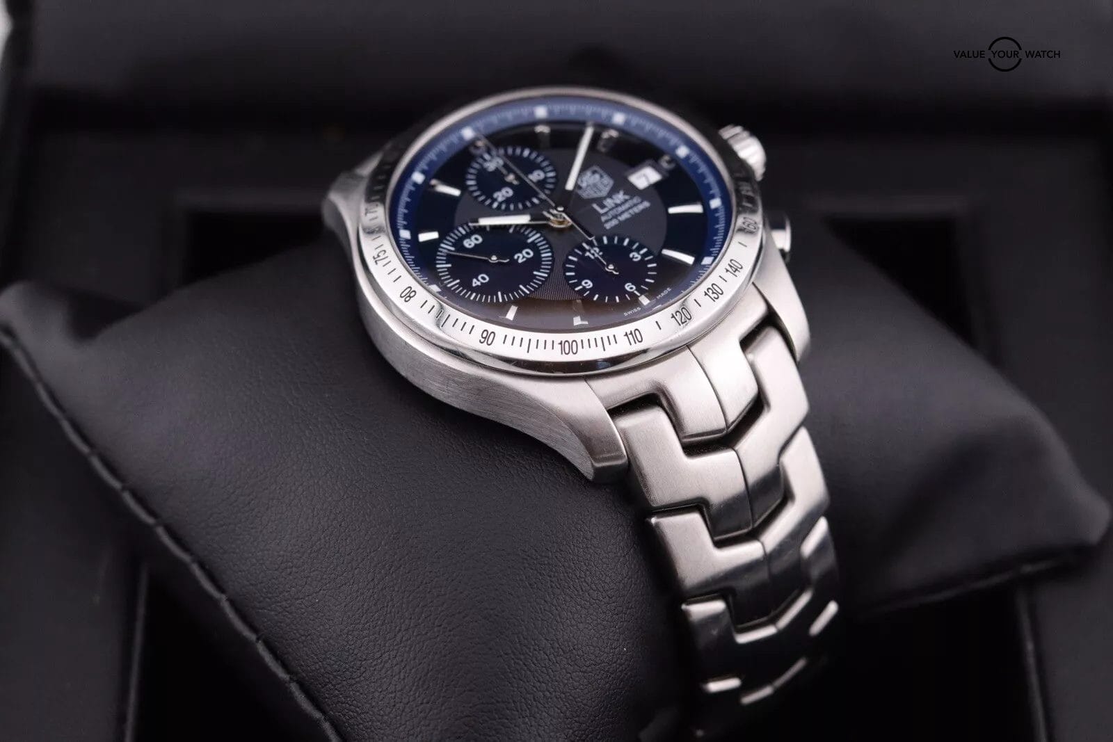 TAG Heuer Link Blue Men's Watch - CJF2114 - Calibre 16 Chronograph - Image 6