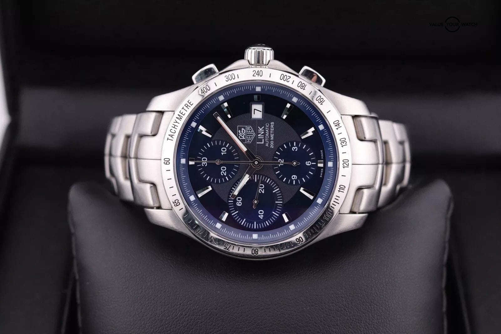 TAG Heuer Link Blue Men's Watch - CJF2114 - Calibre 16 Chronograph - Image 8