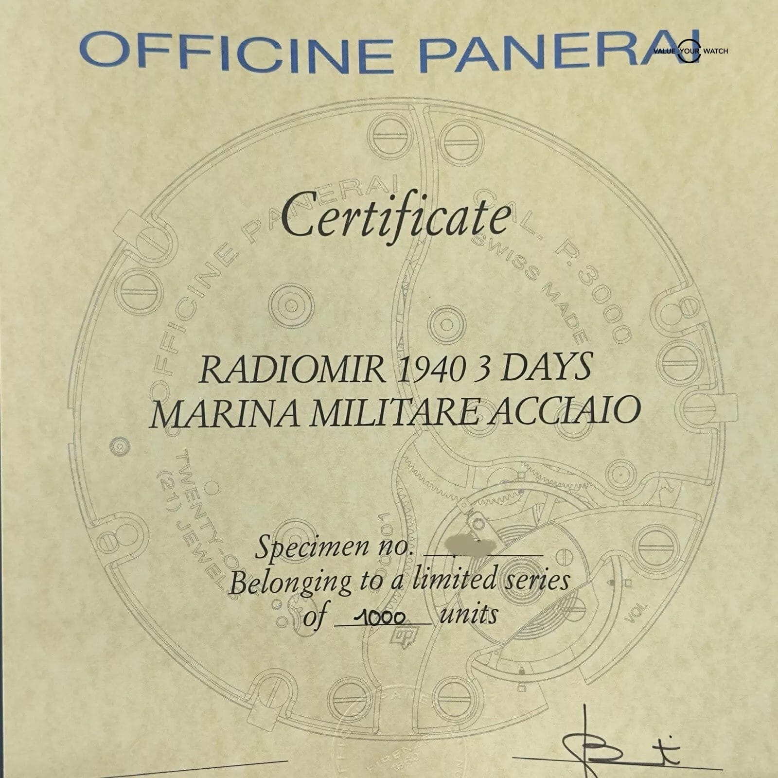 PANERAI 3 Days Marina Militaire Acciaio -47mm PAM00587 Rare Limited Edt Full Set - Image 5