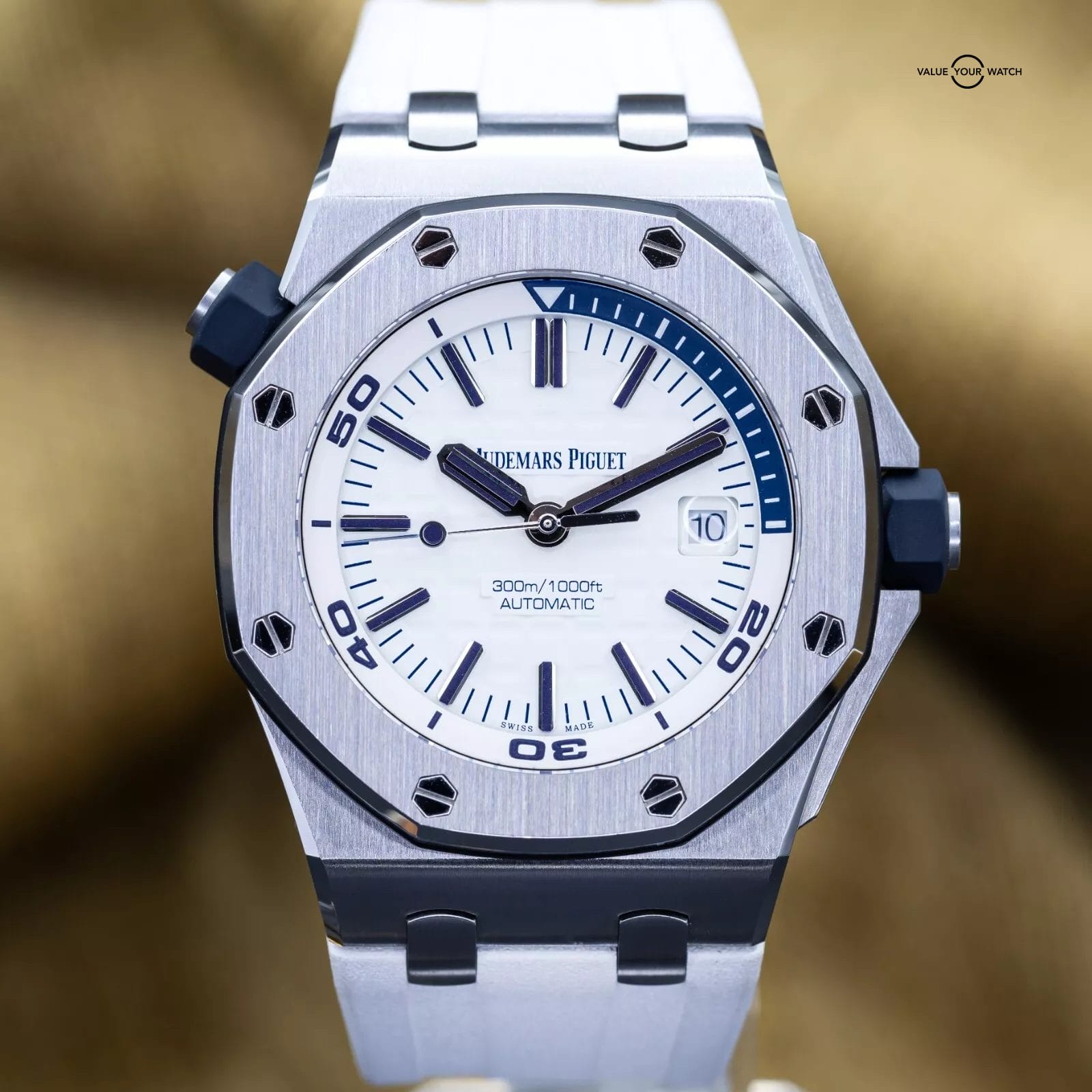 Audemars Piguet Royal Oak Offshore Diver 42mm Admiral White Blue AP 15710ST Full