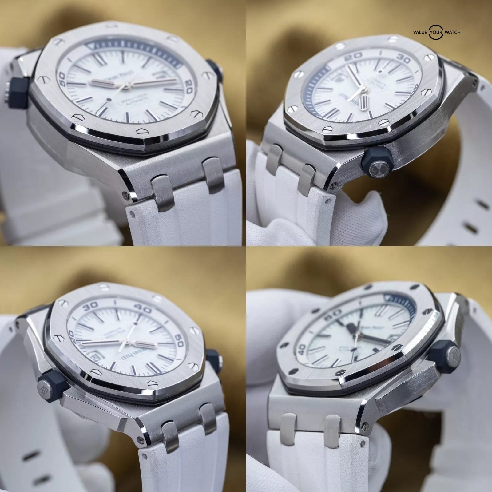 Audemars Piguet Royal Oak Offshore Diver 42mm Admiral White Blue AP 15710ST Full - Image 6