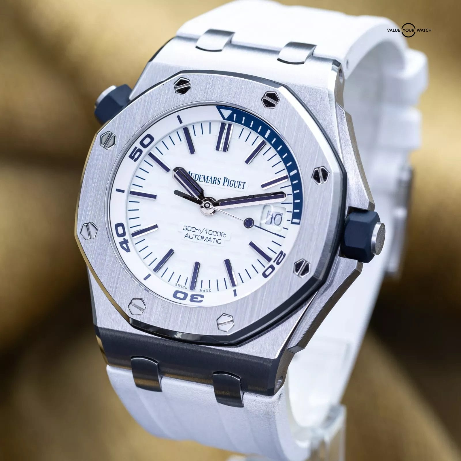 Audemars Piguet Royal Oak Offshore Diver 42mm Admiral White Blue AP 15710ST Full - Image 10