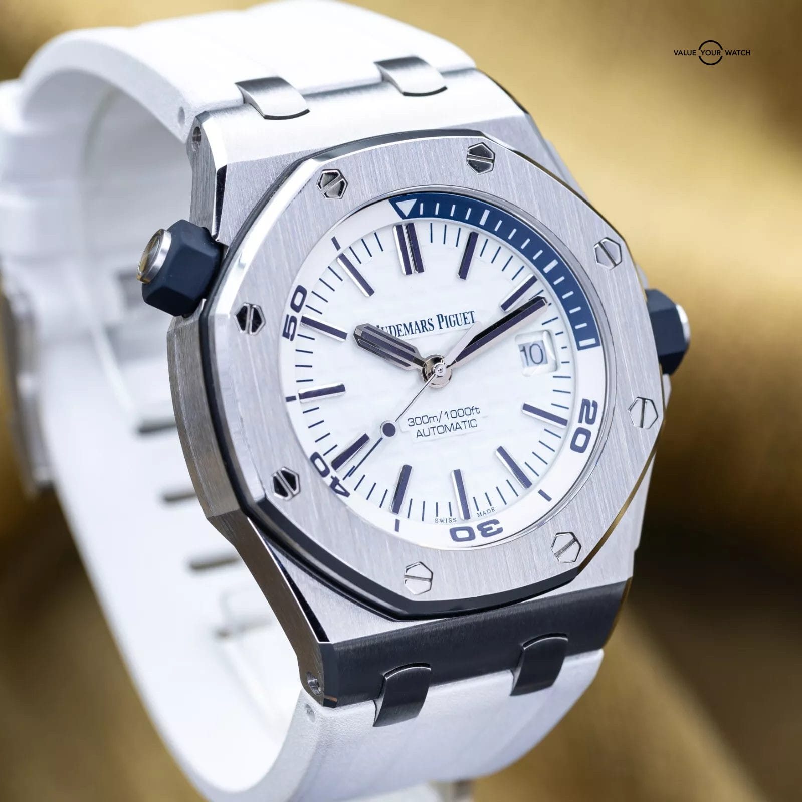 Audemars Piguet Royal Oak Offshore Diver 42mm Admiral White Blue AP 15710ST Full - Image 11
