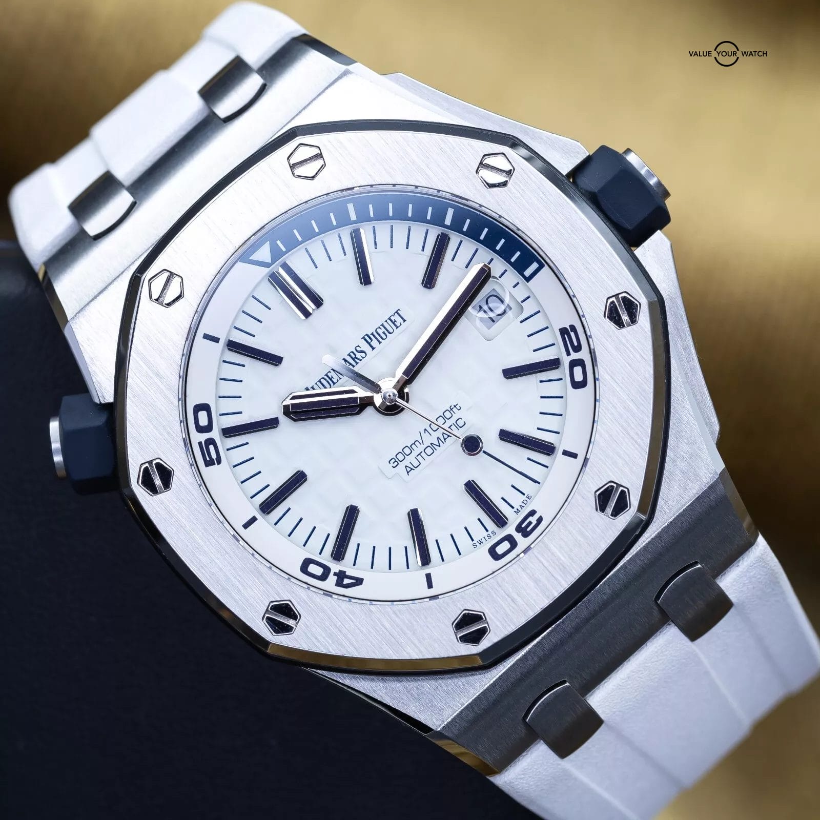 Audemars Piguet Royal Oak Offshore Diver 42mm Admiral White Blue AP 15710ST Full - Image 12