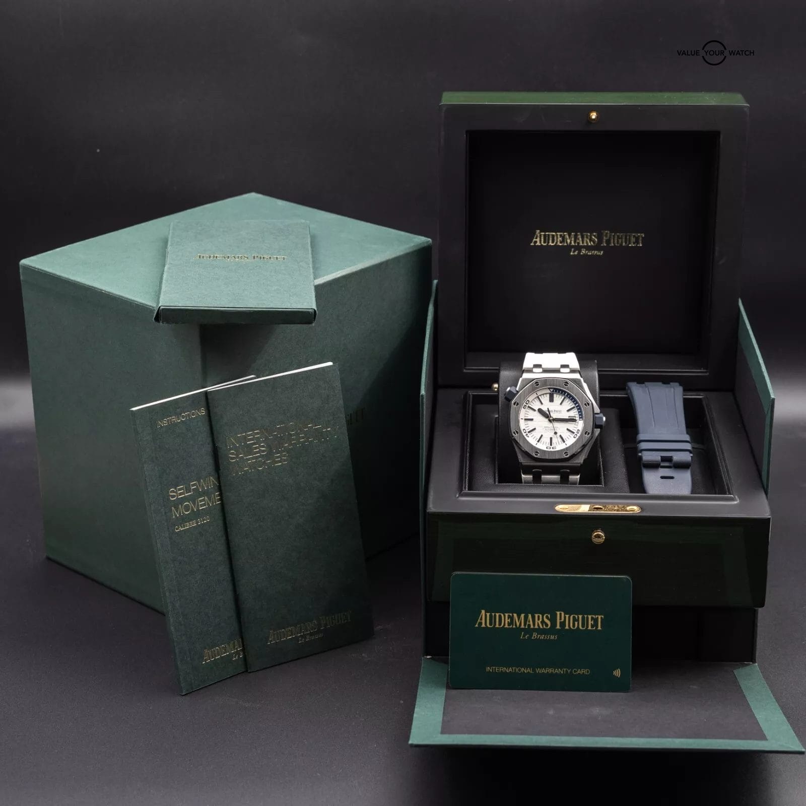 Audemars Piguet Royal Oak Offshore Diver 42mm Admiral White Blue AP 15710ST Full - Image 14