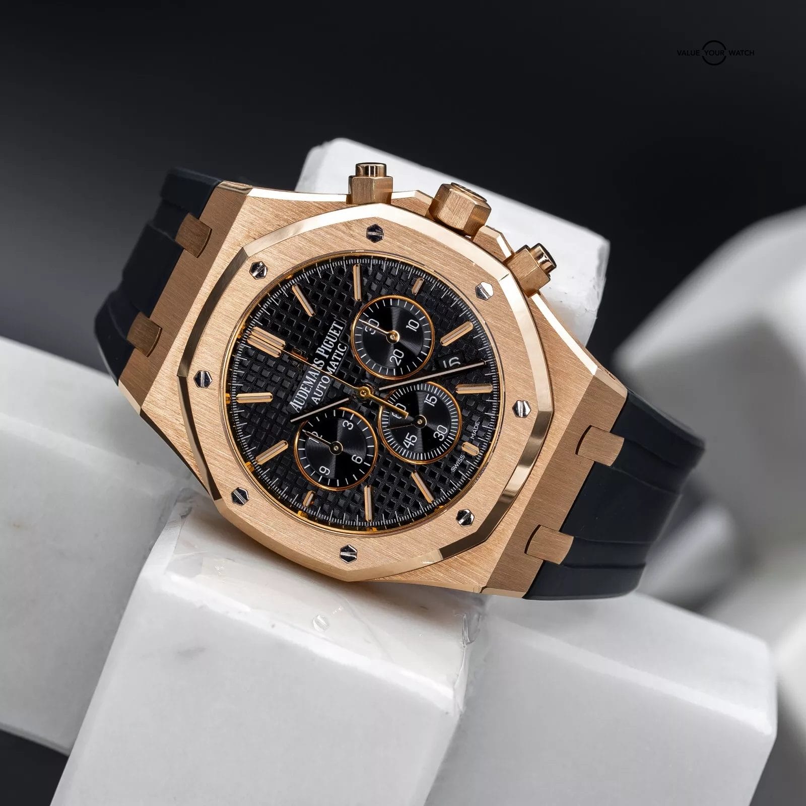 Audemars Piguet Royal Oak Chronograph 41mm Rose Gold 26320OR Black Dial 2015 - Image 4