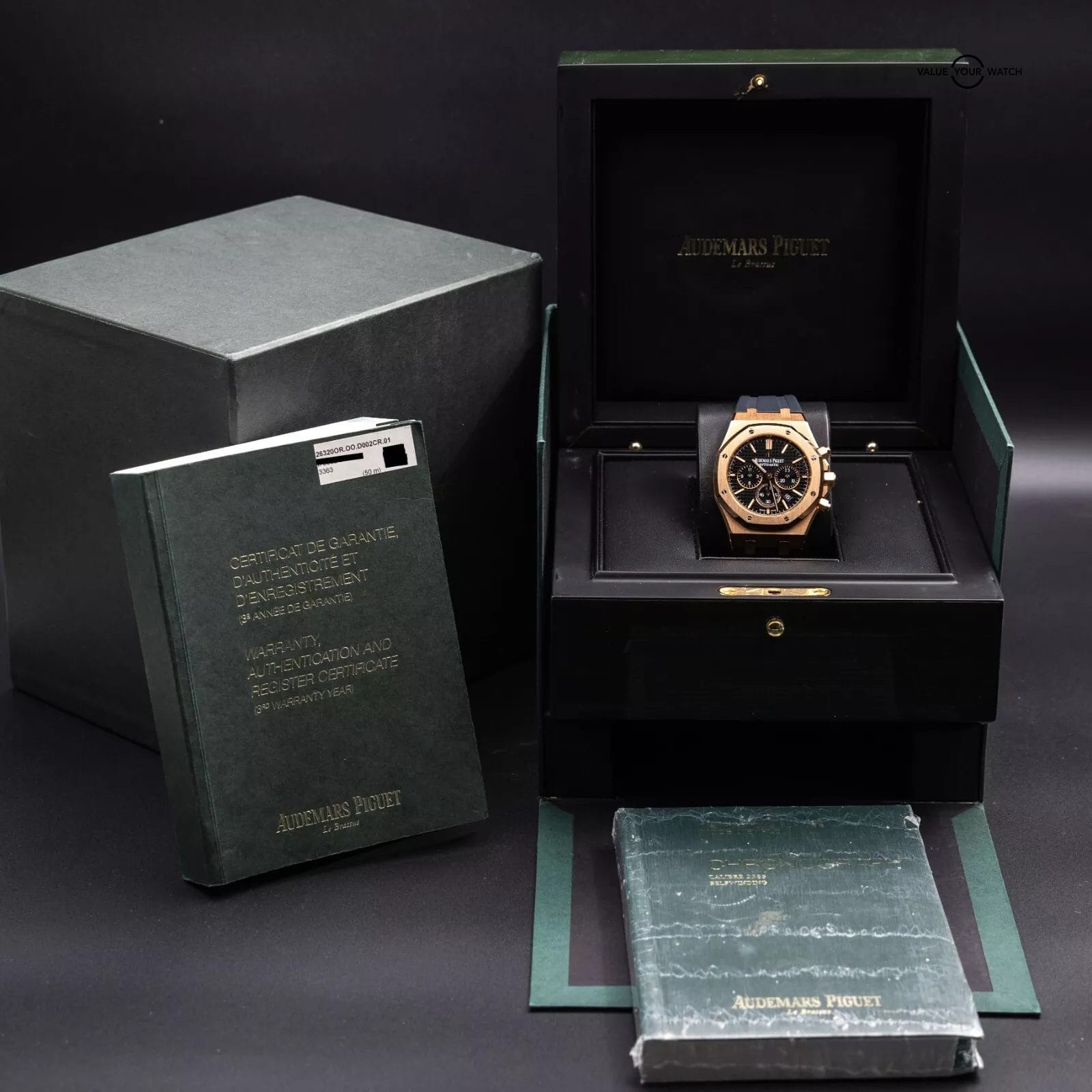 Audemars Piguet Royal Oak Chronograph 41mm Rose Gold 26320OR Black Dial 2015 - Image 14