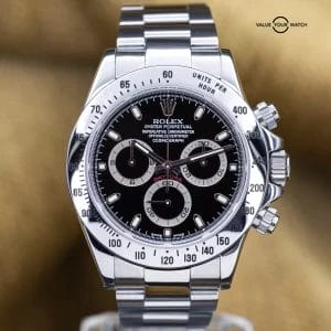 Rolex Daytona Full Set Black Dial 2003 K Serial 40mm Steel 116520 Just Serviced
