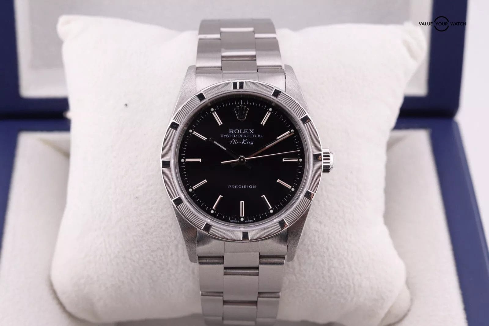 ROLEX Air king 14010 Engine Turned Bezel black Dial With CPO Card - Image 7