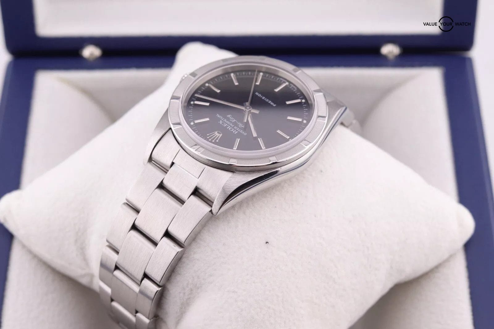 ROLEX Air king 14010 Engine Turned Bezel black Dial With CPO Card - Image 11