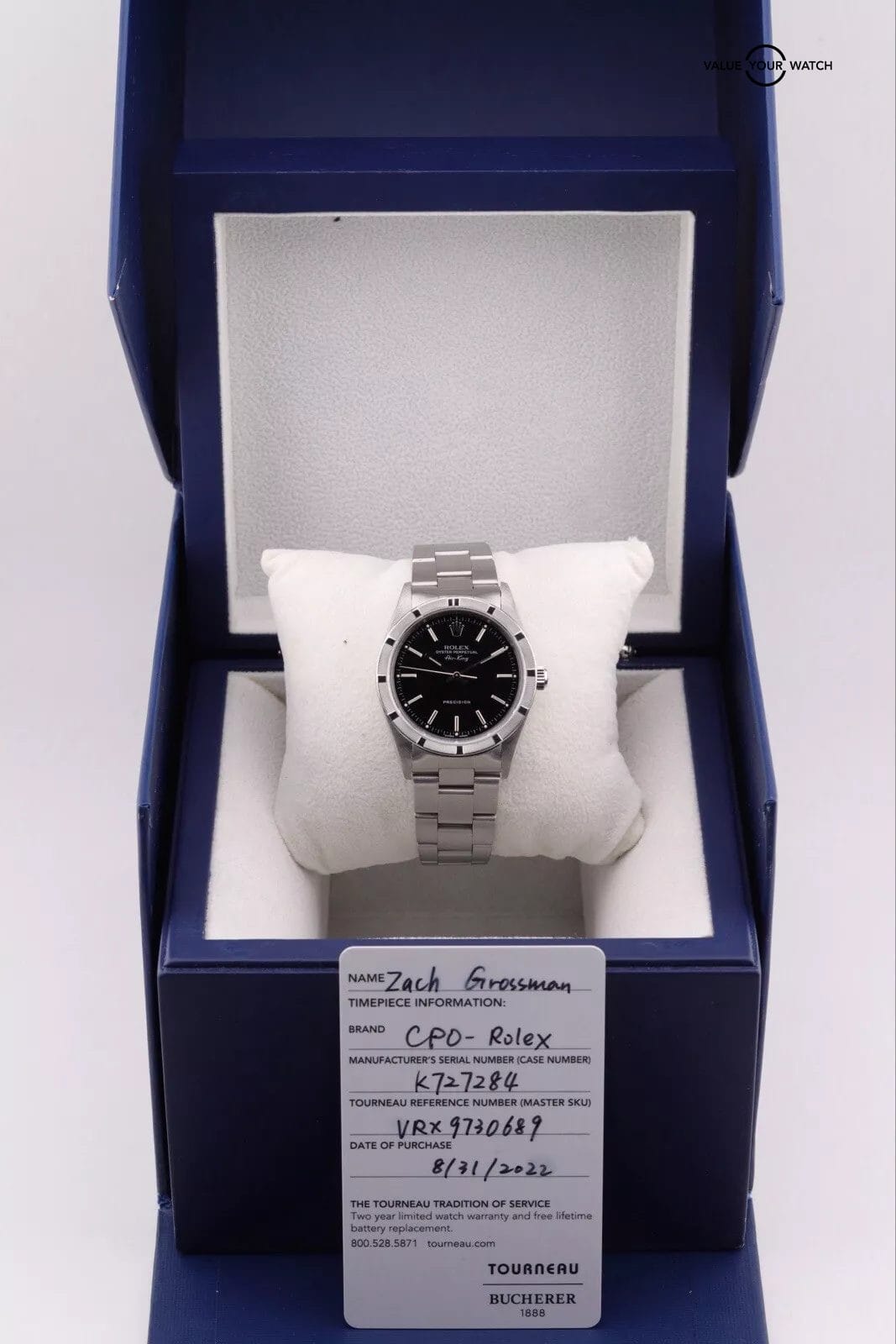 ROLEX Air king 14010 Engine Turned Bezel black Dial With CPO Card - Image 18