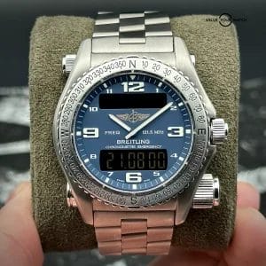 Breitling Emergency E76321 Titanium Blue Dial Complete Set