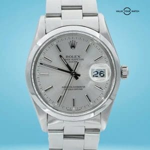 Rolex Oyster Perpetual Date 15000 Stainless Steel 34mm Silver Dial!
