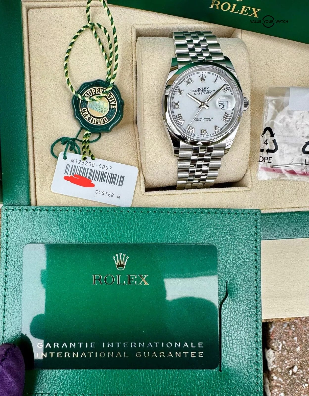 Rolex Datejust 126200 White Roman Dial Jubilee Bracelet π₯ Full Set π₯ 2023 π₯ - Image 4