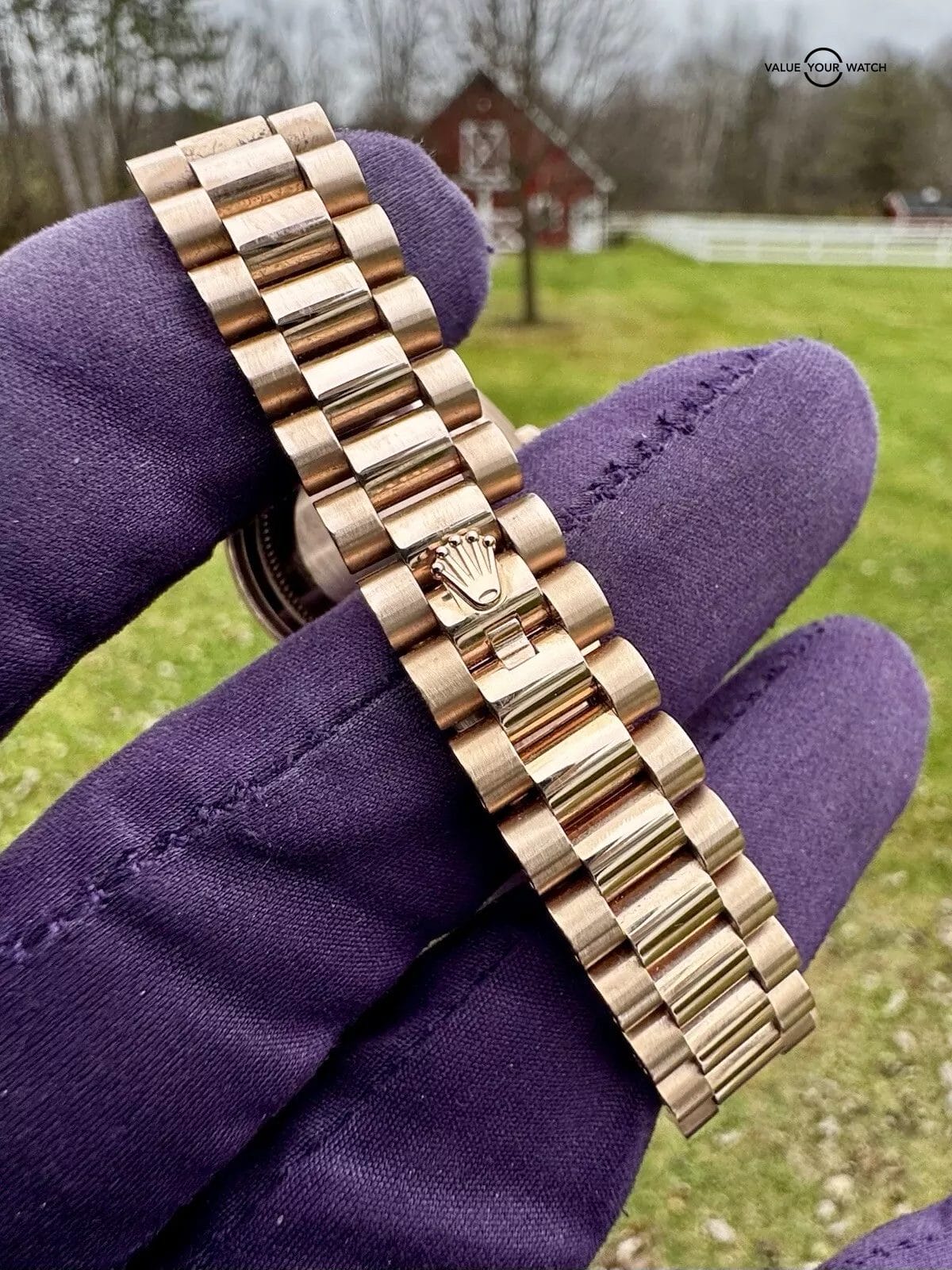 Rolex Lady-Datejust 28 Rose Gold President 279175 - Olive Green Diamond - Image 3