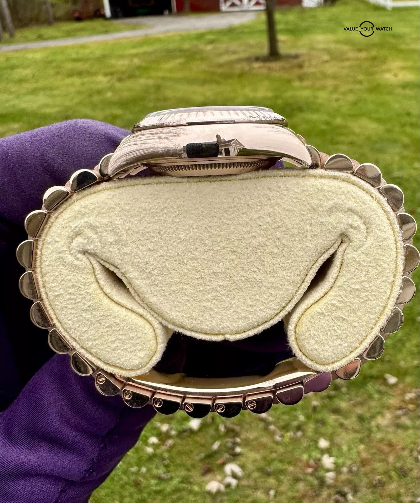 Rolex Lady-Datejust 28 Rose Gold President 279175 - Olive Green Diamond - Image 5