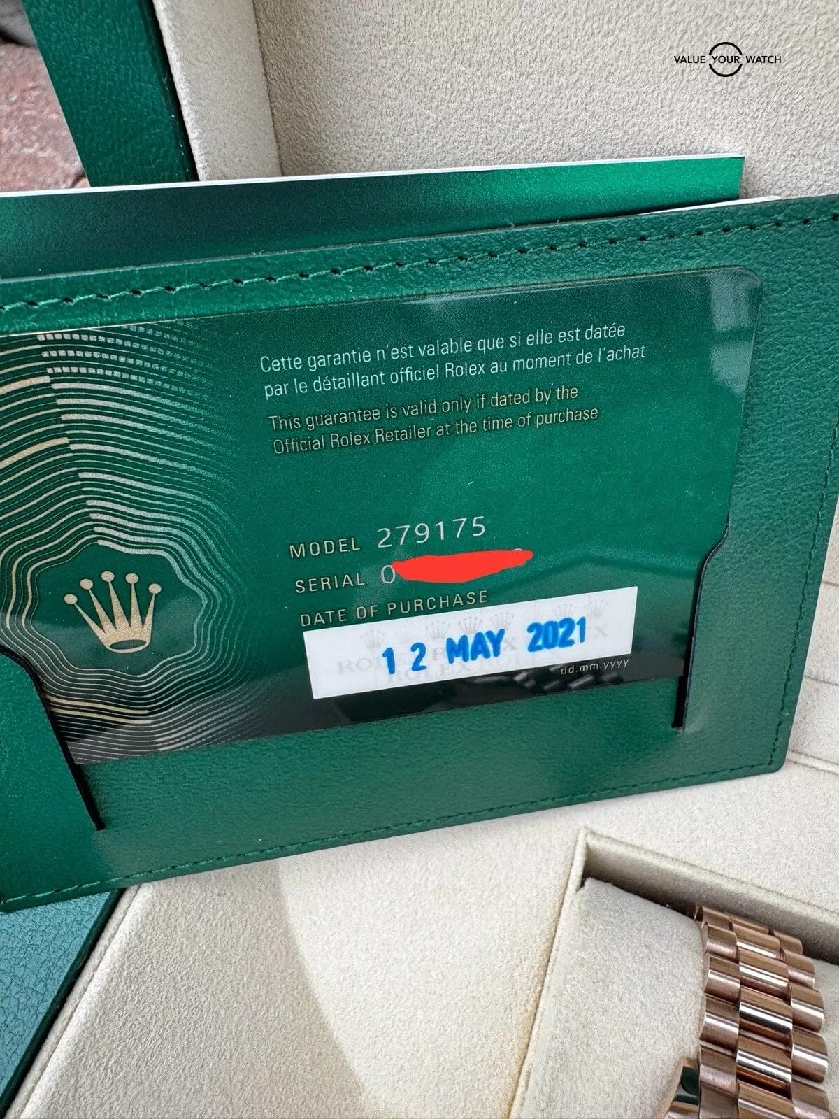 Rolex Lady-Datejust 28 Rose Gold President 279175 - Olive Green Diamond - Image 7