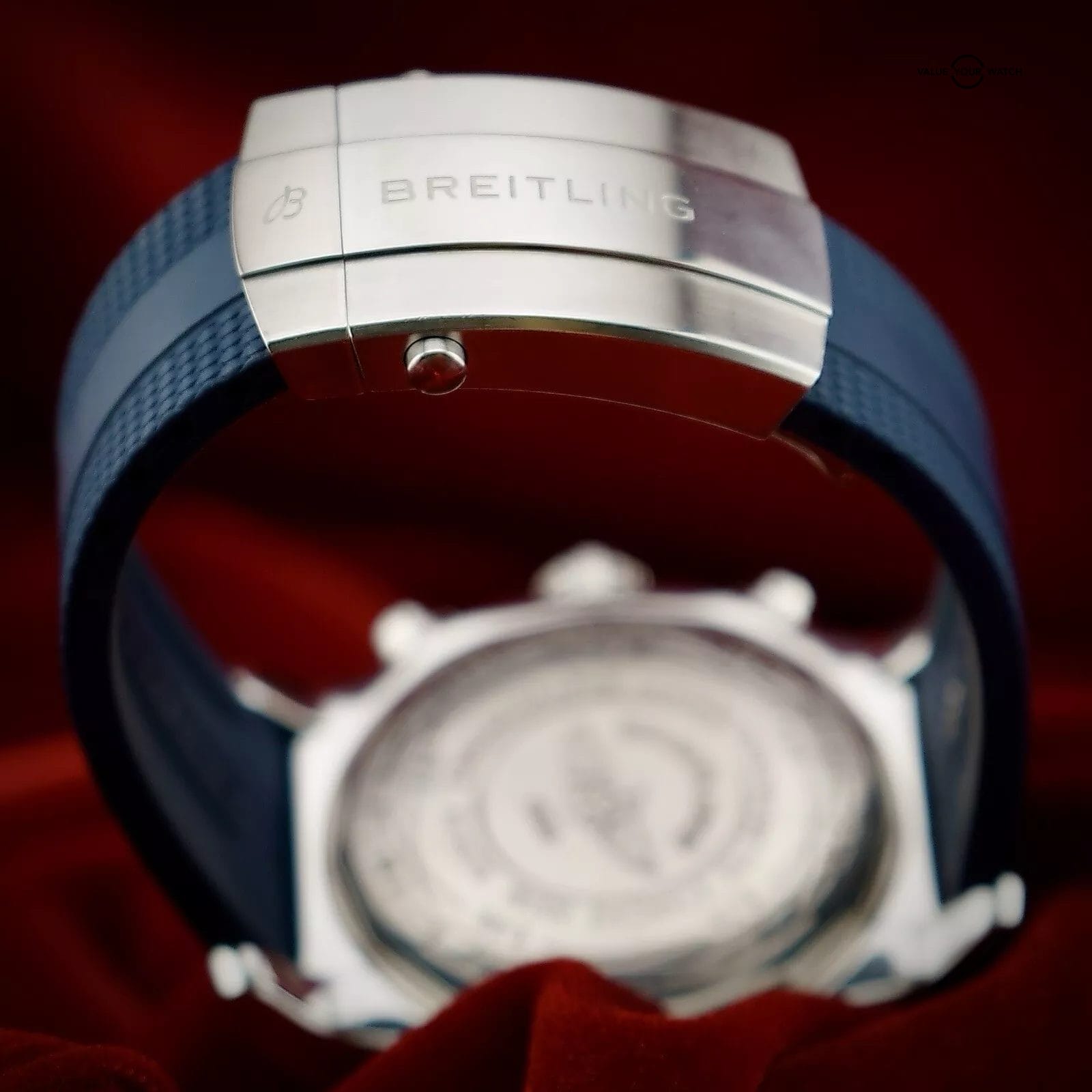Breitling Super Avenger Black Dial - A13370 Steel Bracelet & Blue Rubber Strap - Image 10